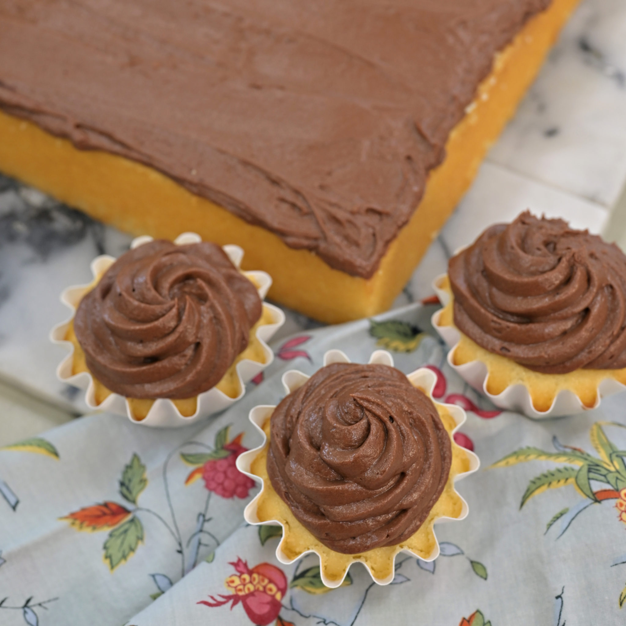 Simple Snack Cake w Chocolate Buttercream Recipe