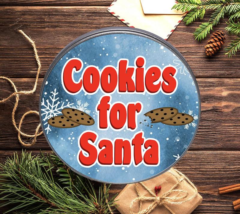 cookies for santa holiday tin - shop on Etsy
