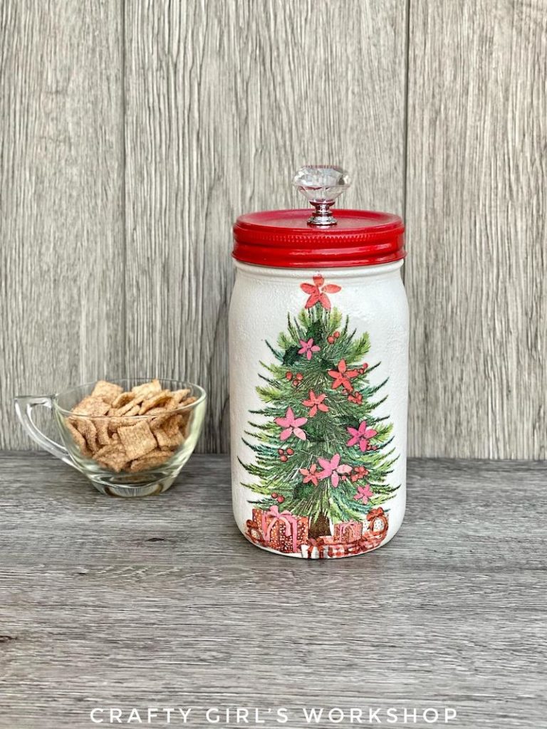 painted mason holiday cookie jar  - shop on Etsy for holiday cookie swap supplies