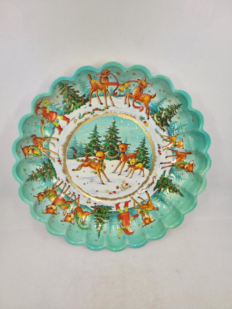 retro reindeer holiday cookie tray - shop on Etsy for cookie swap supplies